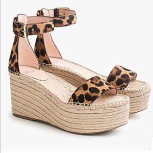 J.CREW | Calf Hair Platform Wedge Espadrilles sz 10